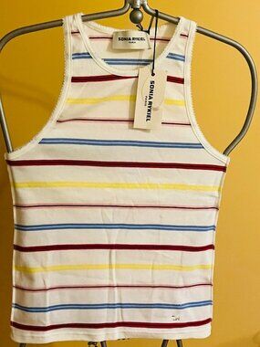 New Sonia Rykiel Paris Sleevles Multicolor Top XS